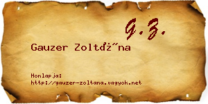 Gauzer Zoltána névjegykártya